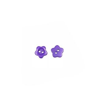Light purple flower plastic buttons - diametre 11 mm - 10 pieces