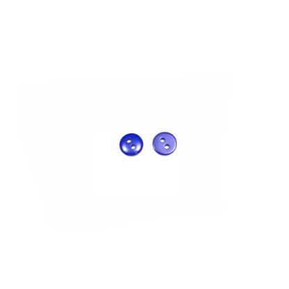Two-hole round blue plastic buttons - diametre 8.5 mm - 20 pieces