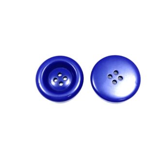 Round blue plastic button - diametre 30 mm
