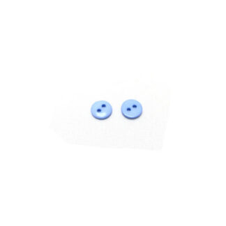 Two-hole round light blue plastic buttons - diametre 8 mm - 20 pieces