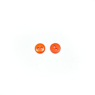 Two-hole round orange plastic buttons - diametre 8 mm - 20 pieces