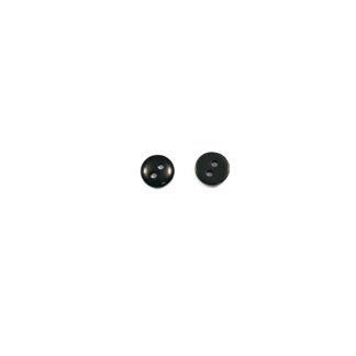 Two-hole round black plastic buttons - diametre 8 mm - 20 pieces