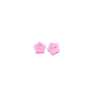 Light pink flower plastic buttons - diametre 11 mm - 10 pieces