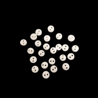 Two-hole round white plastic buttons - diametre 5 mm - 40 pieces