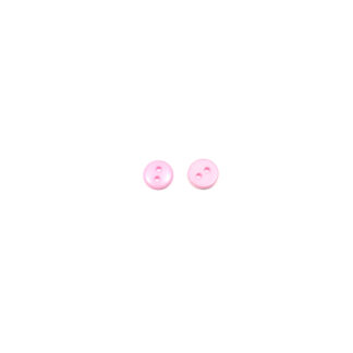 Two-hole round light pink plastic buttons - diametre 8 mm - 20 pieces