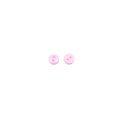 Two-hole round light pink plastic buttons - diametre 8 mm - 20 pieces