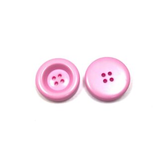 Round light pink plastic button - diametre 30 mm