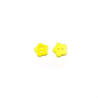 Yellow flower plastic buttons - diametre 11 mm - 10 pieces