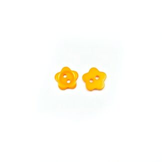 Dark reddish yellow plastic buttons - diametre 11 mm - 10 pieces