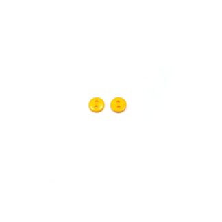 Two-hole round reddish yellow plastic buttons - diametre 9 mm - 20 pieces