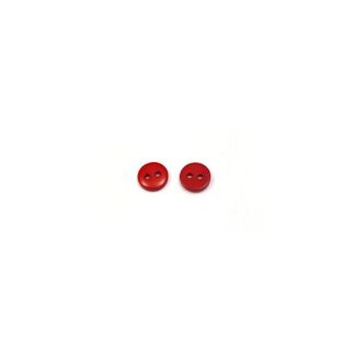 Two-hole round red plastic buttons - diametre 9 mm - 20 pieces