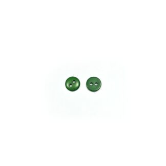 Two-hole round darkish green plastic buttons - diametre 9 mm - 20 pieces