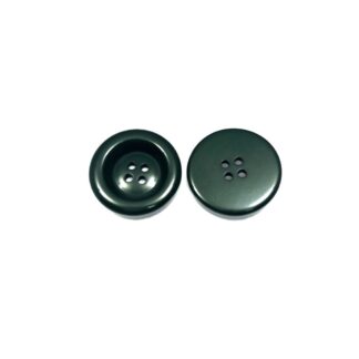 Round dark green plastic button - diametre 30 mm