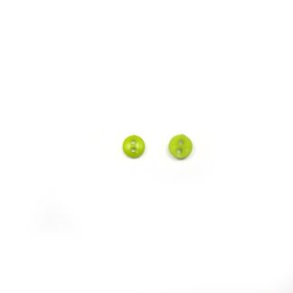 Round yellowish green plastic buttons - diametre 6 mm - 40 pieces