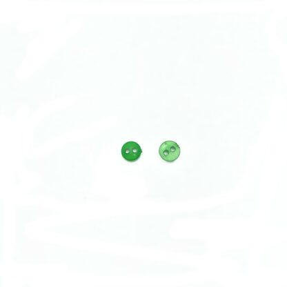 Round green plastic buttons - diametre 6 mm - 40 pieces
