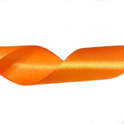 Orange satin ribbon by roll - width 40 mm - length 22.86 metres
