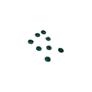 Faceted round flat-back green sew-on rhinestones - diametre 5 mm - 32 pieces