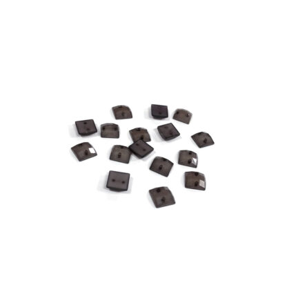 Faceted square flat-back glittery reddish brown sew-on rhinestones - size 6 mm - 17 pieces