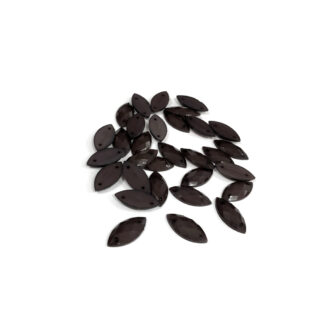 Faceted flat-back glittery reddish brown eye sew-on rhinestones - size 7 x 15 mm - 31 pieces