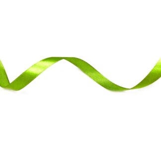 Yellowish green satin ribbon by roll - width 10 mm - length 22.86 metres