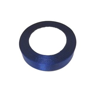 Dark blue satin ribbon by roll - width 10 mm - length 22.86 metres