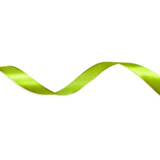 Yellowish green satin ribbon by roll - width 12 mm - length 22.86 metres