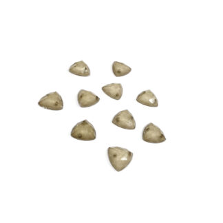 Faceted triangular flat-back glittery brownish cream sew-on rhinestones - size 9 mm - 10 pieces