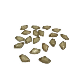 Faceted triangular flat-back glittery brownish cream sew-on rhinestones - size 9 x 14 mm - 20 pieces