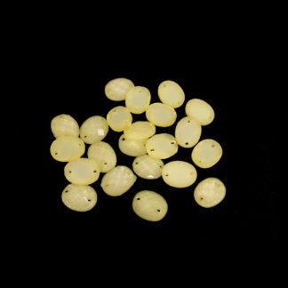 Faceted oval flat-back glittery yellow sew-on rhinestones - size 8 x 10 mm - 22 pieces