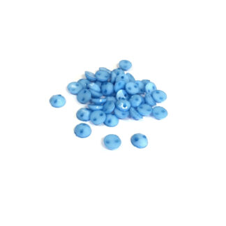 Faceted round flat-back light blue sew-on rhinestones - diametre 6 mm - 46 pieces