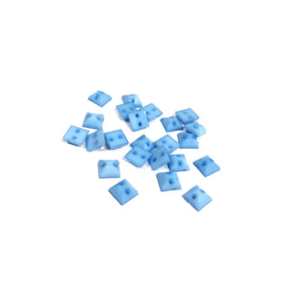 Faceted square flat-back light blue sew-on rhinestones - size 6 mm - 23 pieces