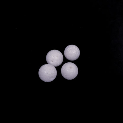 Round creamy white stone beads - diametre 12 mm