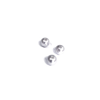 Pearly round greyish white beads - diametre 10 mm