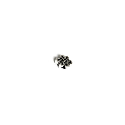 Silvery metal Celtic knot spacer beads - size 8 x 11 mm - 2 pieces