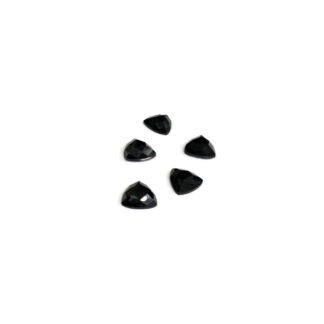 Faceted triangular flat-back black sew-on rhinestones - size 10 mm - 5 pieces