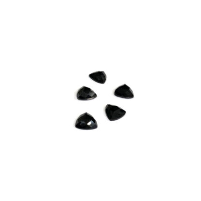 Faceted triangular flat-back black sew-on rhinestones - size 10 mm - 5 pieces