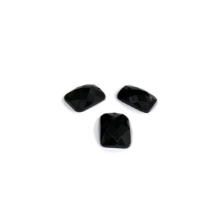 Faceted rectangular flat-back sew-on rhinestones - size 15 x 21 mm - 3 pieces