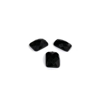 Faceted rectangular flat-back sew-on rhinestones - size 15 x 21 mm - 3 pieces