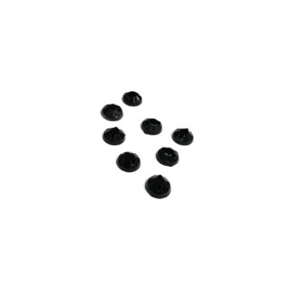 Faceted round flat-back black sew-on rhinestones - diametre 6 mm - 8 pieces