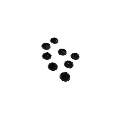 Faceted round flat-back black sew-on rhinestones - diametre 6 mm - 8 pieces