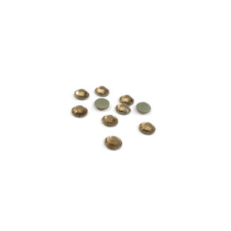 Faceted round flat-back light brown hot fix rhinestones - diametre 7.5 mm - 2.2 g