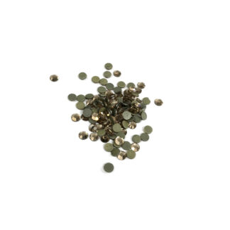 Faceted round flat-back light golden hot fix rhinestones - diametre 4 mm - weight 4 g