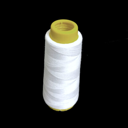White polyester sewing thread by cone - size 40/2