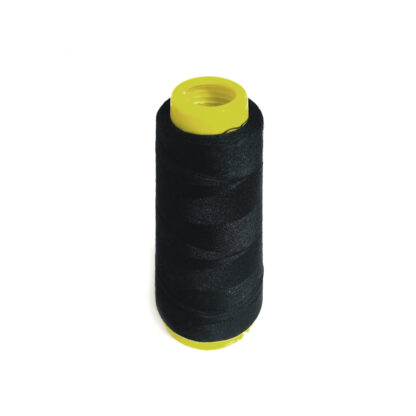 Black polyester sewing thread by cone - size 40/2