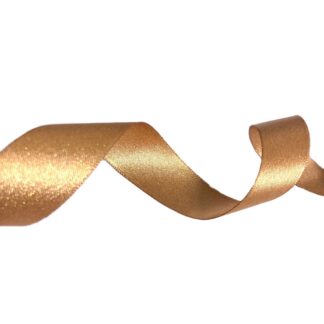 Golden brown polyester ribbon with glitter by metre - width 25 mm