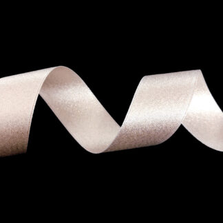 Cream polyester ribbon with golden glitter by metre - width 26 mm