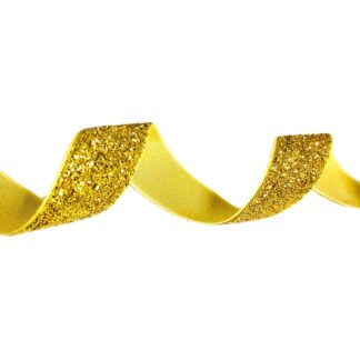 Glittery golden velvet lurex ribbon by metre - width 20 mm