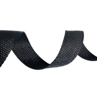 Flat black webbing by metre - width 30 mm