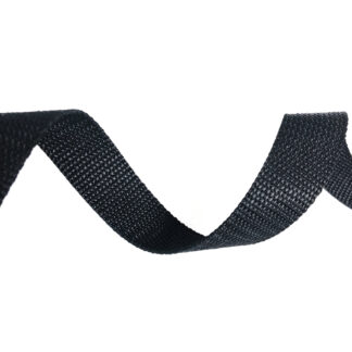 Flat black webbing by metre - width 22 mm