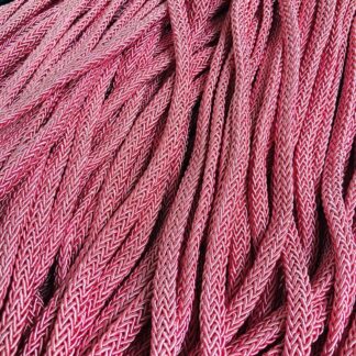 Light pink flat braided cord by metre - width 7 mm